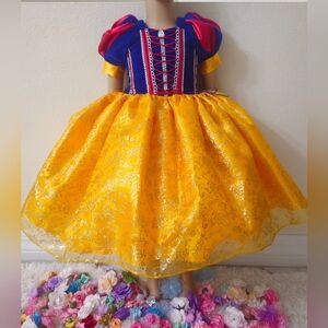 "Deluxe Inspired Girls Princess Snow White Costume Dress